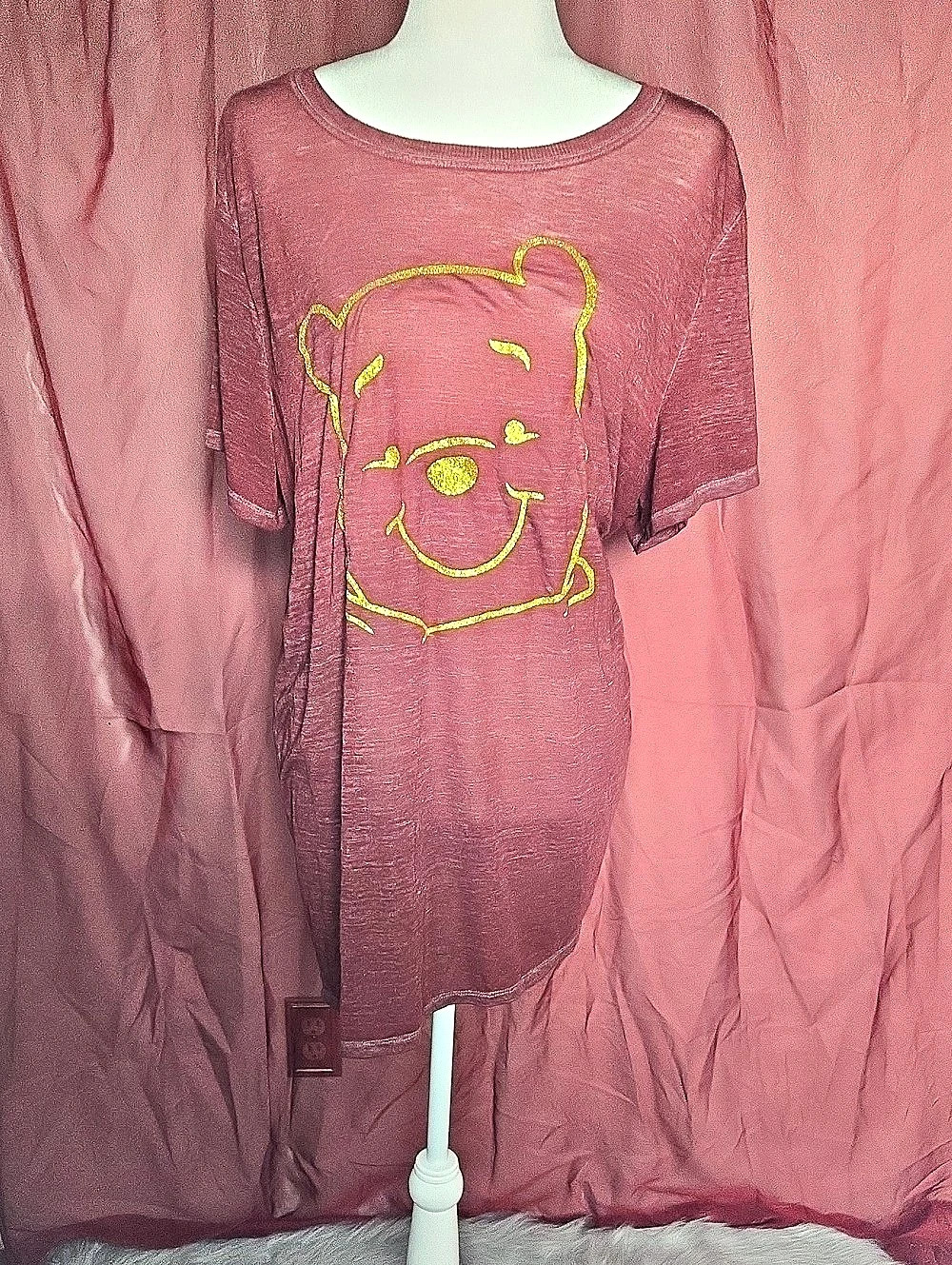 Torrid Disney Winnie the Pooh Classic Cotton Crew Tee Graphic Bear Tee Pink Size